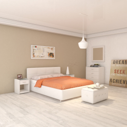 Кровать с мягким изголовьем Птичье гнездо,база,экокожа, 160*200 