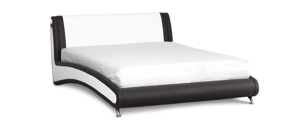 Кровать с мягким изголовьем Помпиду, база, экокожа, 160*200