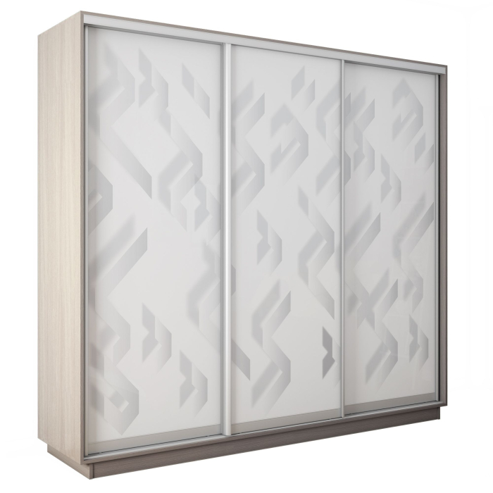 Шкафы-купе 3-х дверные, Шкаф-купе Экспресс 3-х дверный Фотопечать Ленты Стекла 240х45х220