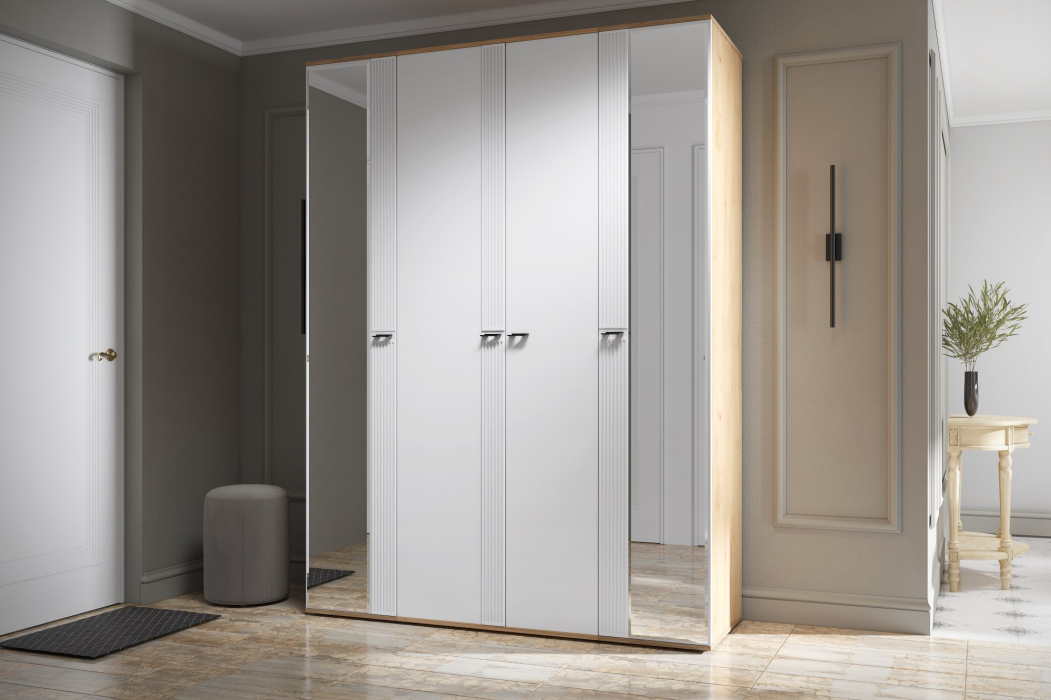 Шкафы двухстворчатые, Шкаф для одежды Эмилия ЭЛ-16К комбинированный