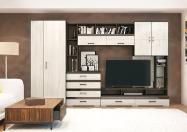 Гостиная МДФ Коста (венге / белый)