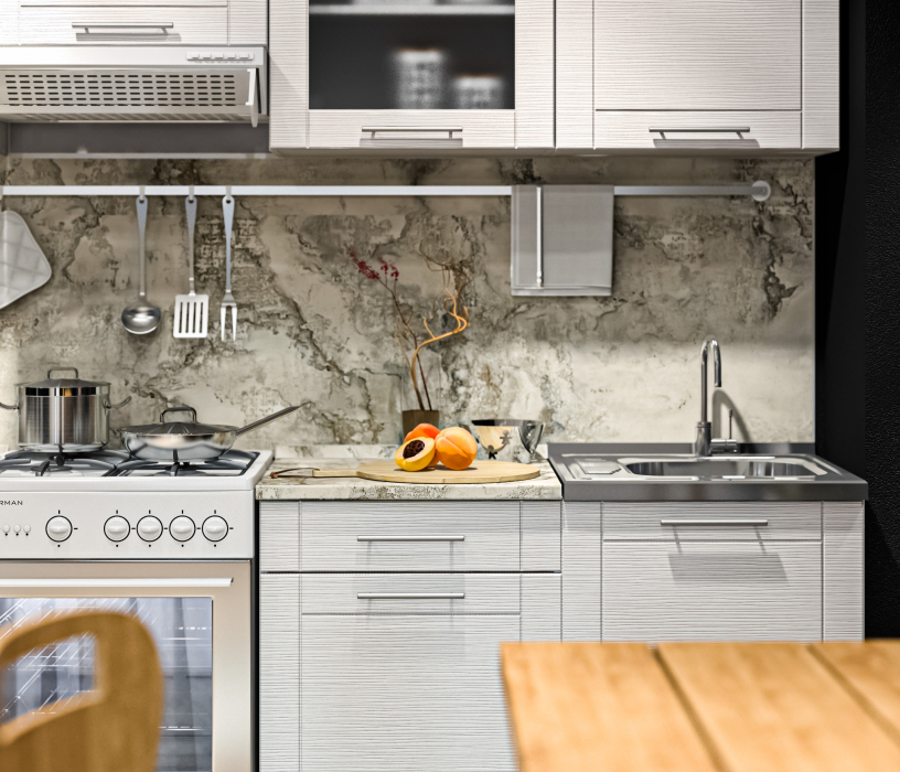 Кухонные гарнитуры, Кухня Натали Белый / МДФ Онденс 2,4 м