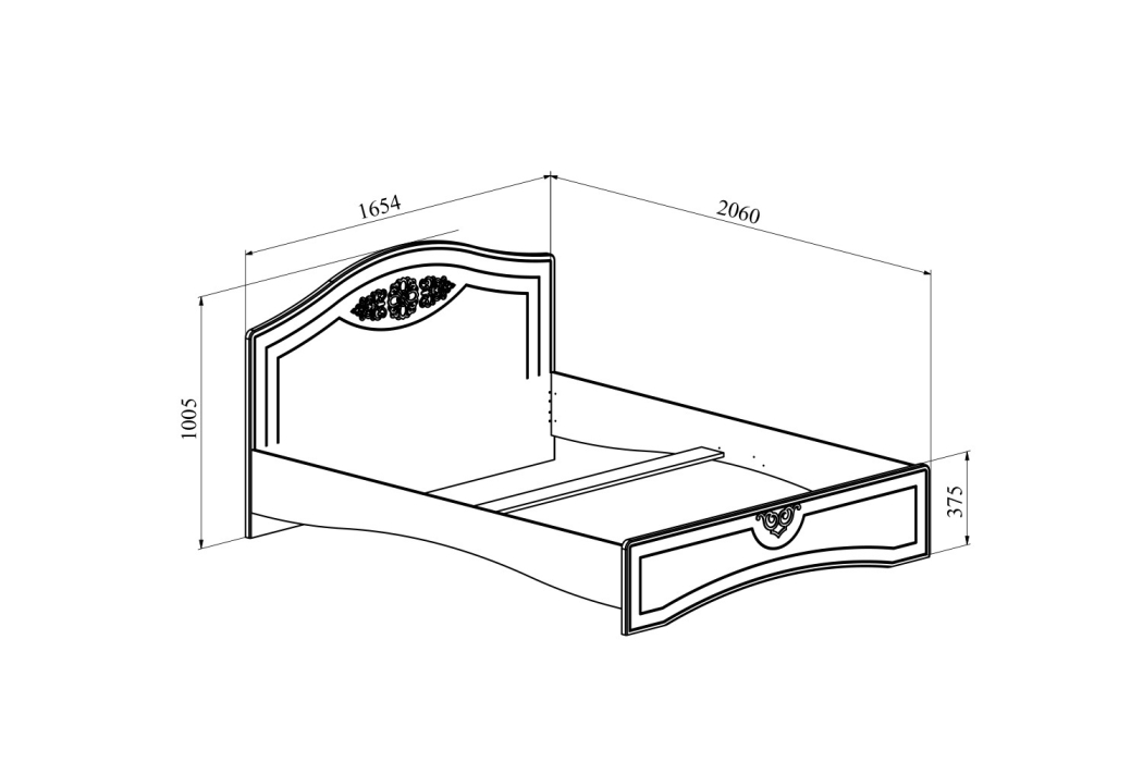 Кровати 160х200, Кровать Ассоль АС-113К (2000x1600)