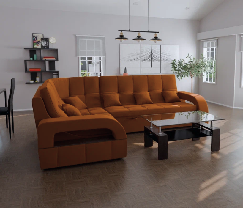 Диваны угловые в гостиную, Модульный диван Майами-3,микровелюр,антивандальная ткань,венеция