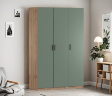 Для одежды, Шкаф трехдверный Макс 1500 мм, вариант №2 (ЛДСП, корпус дуб вотан)