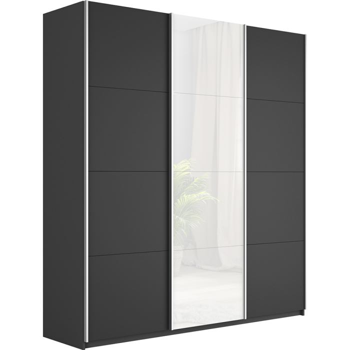 Шкафы-купе 3-х дверные, Шкаф-купе Прайм 3-х дверный ДСП/Стекло белое/Доводчики 210х57х230