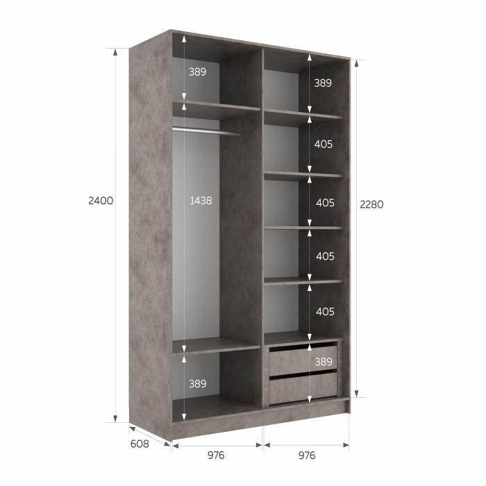 Шкафы-купе 2-х дверные, Шкаф-купе Эста 2-х дверный ДСП/Стекла фисташка/Доводчик 200х66х240