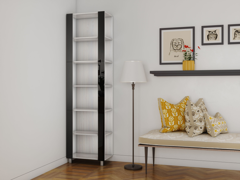 Открытые, Стеллаж модульный Универсальный 35х51х230 Черное стекло