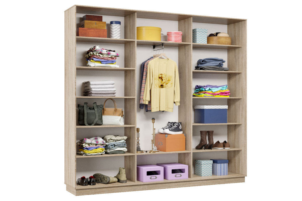 Шкафы-купе 3-х дверные, Шкаф-купе Премьер Лайт 61 (08;11;08) трехдверный