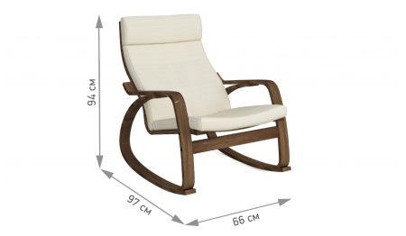 Кресло-качалка Липари Темный орех — молочный