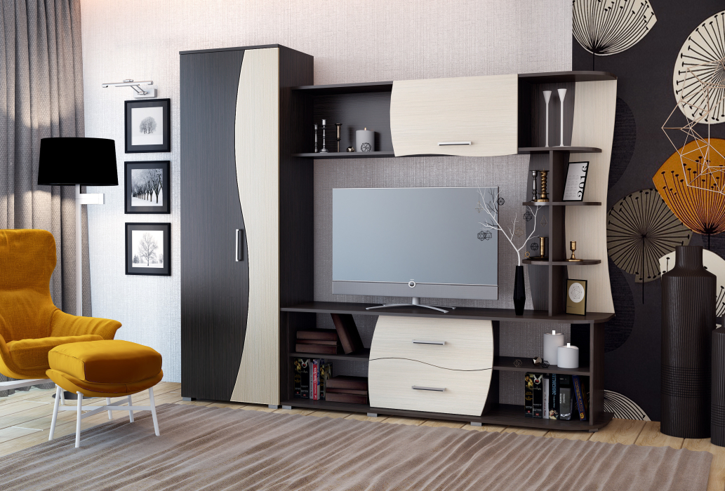 Стенки для гостиной, Гостиная Капри (венге / дуб)