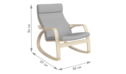 Кресло-качалка Липари Натурал — светлосерый