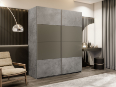 Шкафы-купе 2-х дверные, Шкаф-купе Эста 2-х дверный ДСП/Стекла хаки/Доводчик 200х66х240