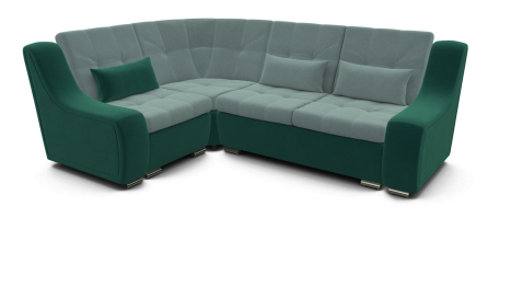 Угловой диван Аджио 2-х местный с оттоманкой  с подлокотниками велюр
