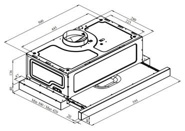Кухонная вытяжка Pixel White 60