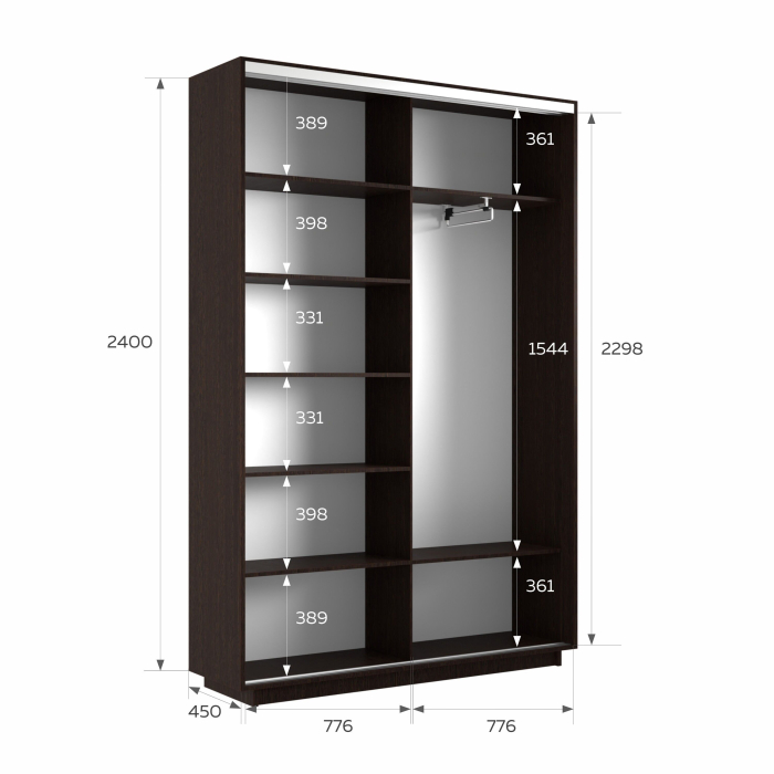 Шкафы-купе 2-х дверные, Шкаф-купе Экспресс 2-х дверный Фотопечать Шары Стекла 160х45х240