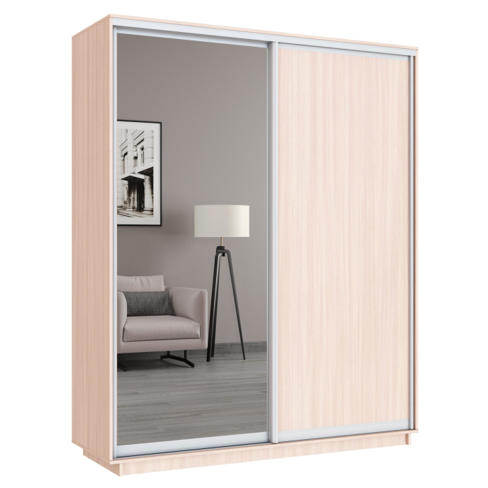 Шкафы-купе 2-х дверные, Шкаф-купе Экспресс 2-х дверный, ДСП/Зеркало, 180х45х220