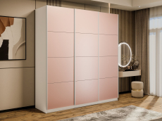 Шкафы-купе 3-х дверные, Шкаф-купе Прайм 3-х дверный Стекла пудра/Доводчики 180х57х230