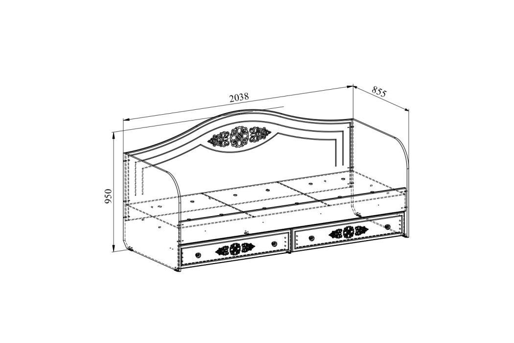 Кровати одноярусные, Кровать Ассоль АС-10