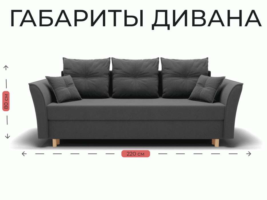 Диваны еврокнижки, Прямой диван Пандора,еврокнижка,велюр