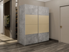 Шкафы-купе 2-х дверные, Шкаф-купе Эста 2-х дверный ДСП/Стекла фисташка/Доводчик 160х66х240