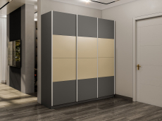 Шкафы-купе 3-х дверные, Шкаф-купе Эста 3-х дверный ДСП/Стекла фисташка/Доводчик 300х66х240