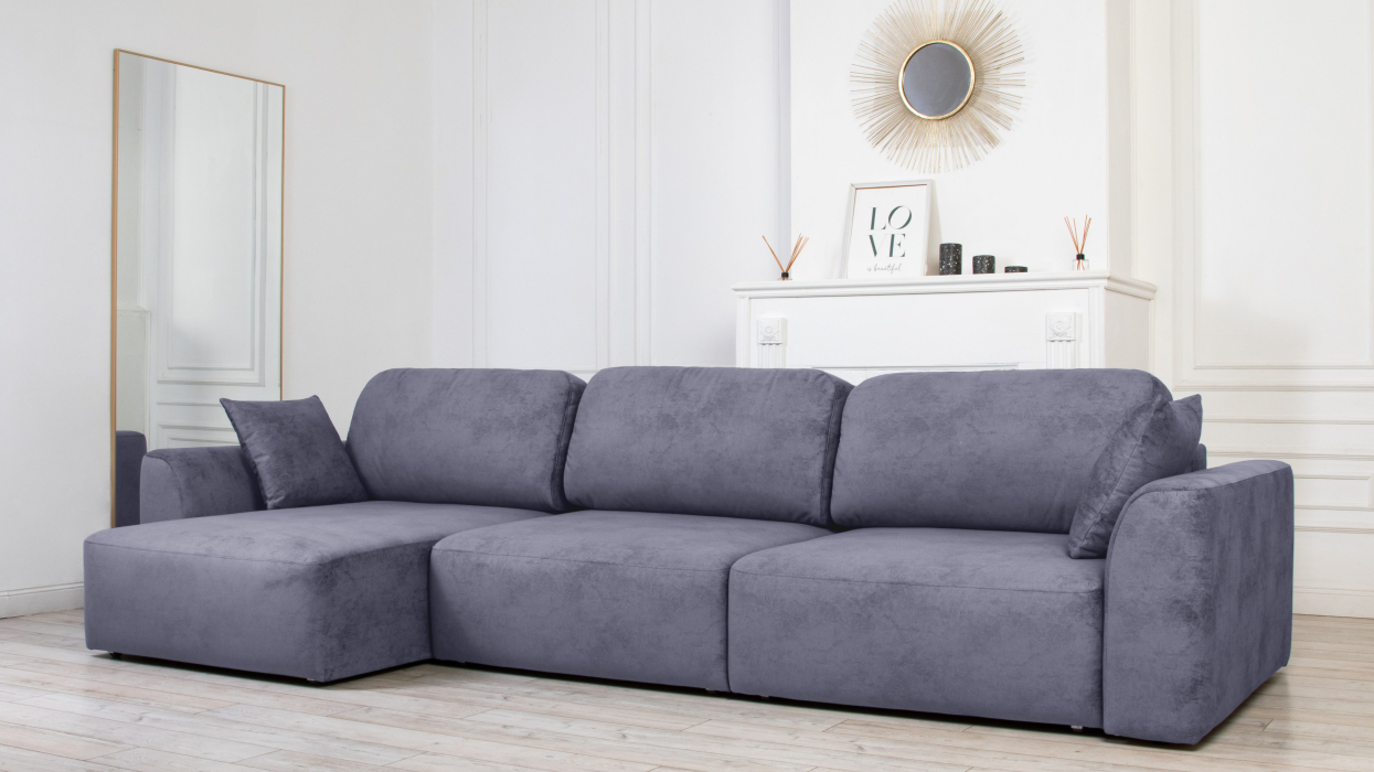 Диваны угловые в гостиную, Диван угловой Trump, велюр