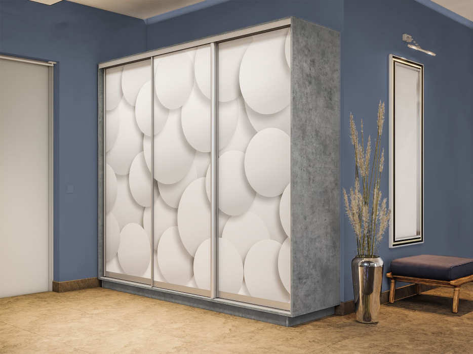 Шкафы-купе 3-х дверные, Шкаф-купе Экспресс 3-х дверный Фотопечать Шары Стекла 210х60х240