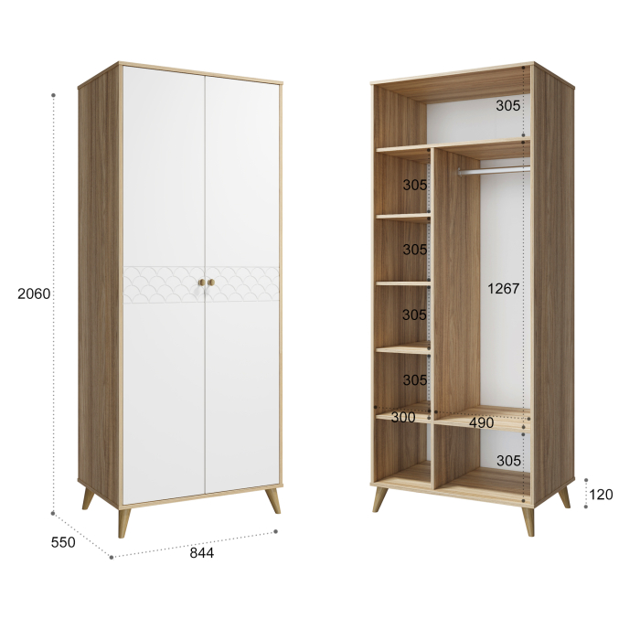 Шкафы распашные, Шкаф Велламо ВО-06