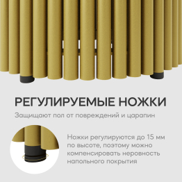Стол круглый обеденный с золотым металлическим подстольем TRUBIS Wood L 90 