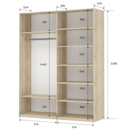 Шкаф-купе Прайм 2-х дверный ДСП/Стекло хаки/Доводчики 120х57х230