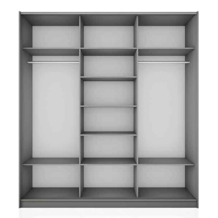 Шкафы-купе 3-х дверные, Шкаф-купе Прайм 3-х дверный Стекла черные/ДСП/Доводчики 210х57х230