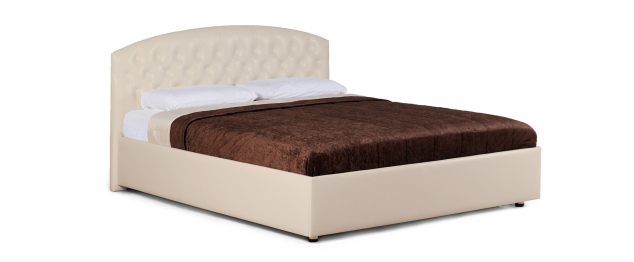 Кровать с мягким изголовьем Пальмира, база, экокожа, 160*190