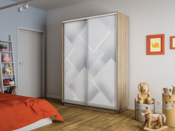 Шкаф-купе Экспресс 2-х дверный Фотопечать Квадрат Стекла 120х45х220