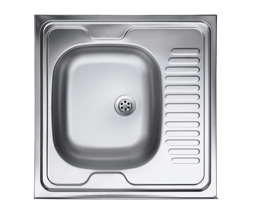 Кухонные мойки, Мойка накладная EC-209 60*60 чаша слева