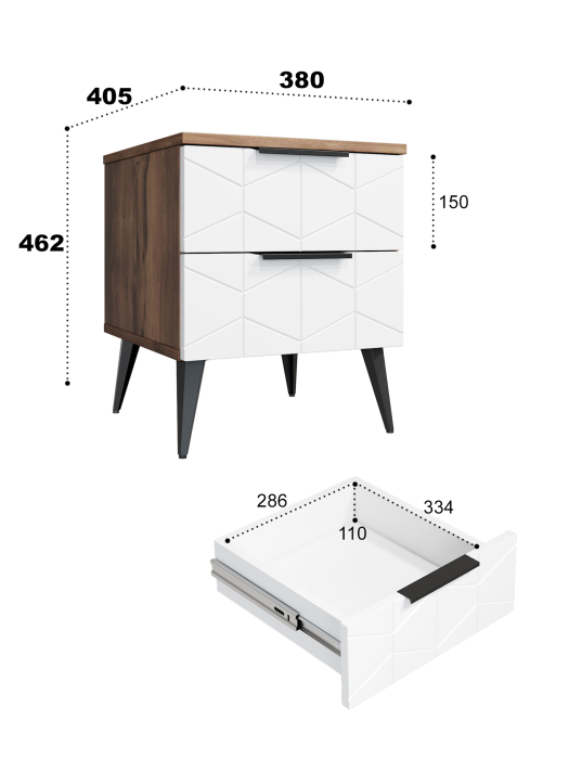 Прикроватные тумбы, Тумба прикроватная Контемпо КТ-04