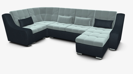 Угловой диван Аджио П-образный велюр + рогожка