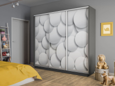 Шкафы-купе 3-х дверные, Шкаф-купе Экспресс 3-х дверный Фотопечать Шары Стекла 210х60х220