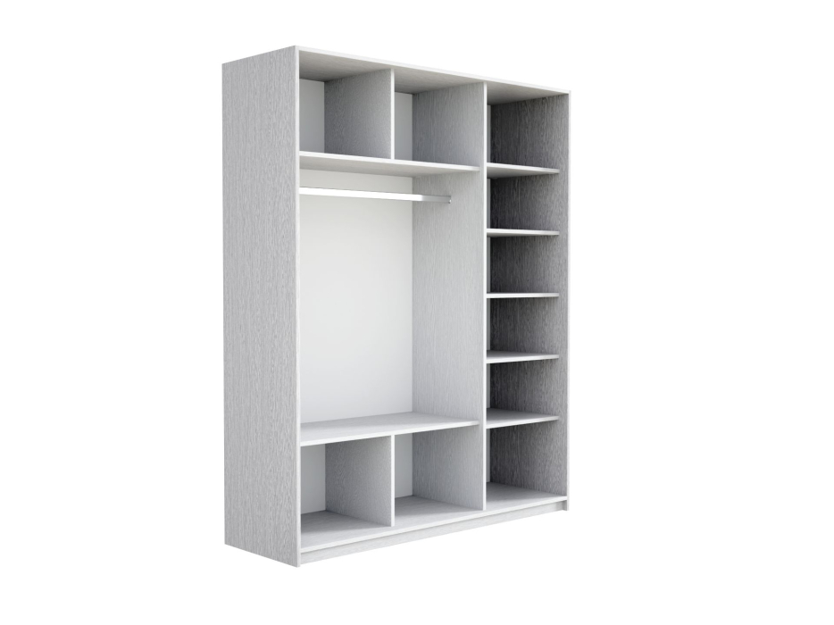 Шкафы-купе 3-х дверные, Шкаф-купе Прайм 3-х дверный Стекла черные/ДСП/Доводчики 180х57х230