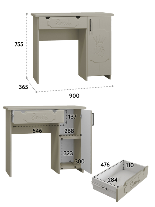 Туалетные столики, Туалетный столик ДримСтар ДС-2