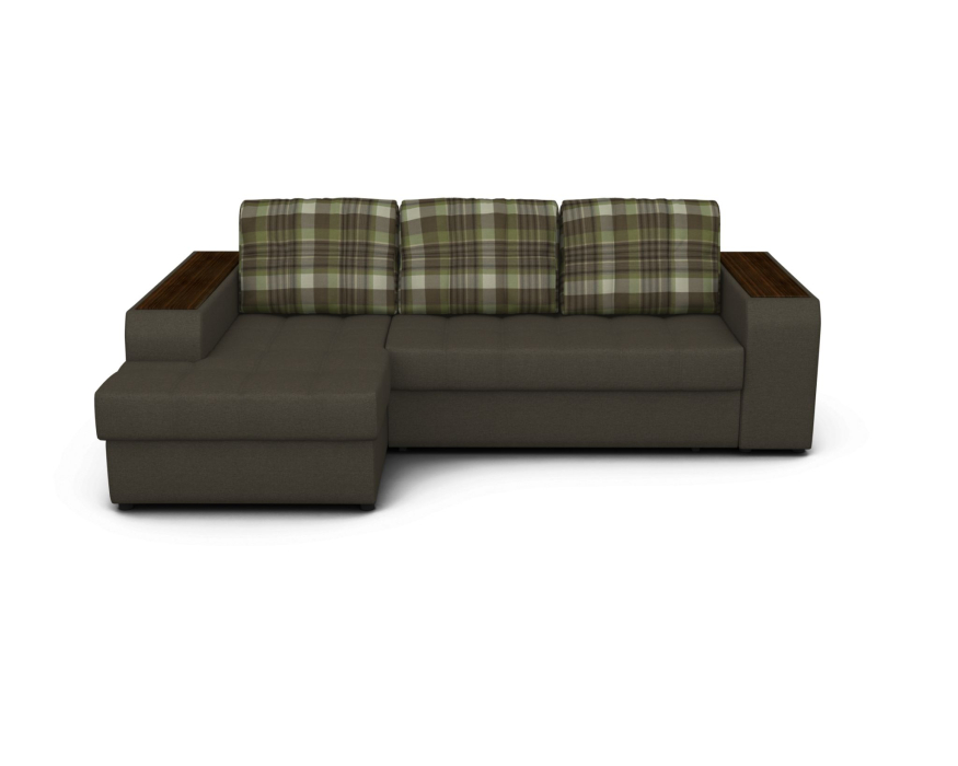 Диваны угловые в гостиную, Угловой диван ЭДИНБУРГ с оттоманкой левый рогожка