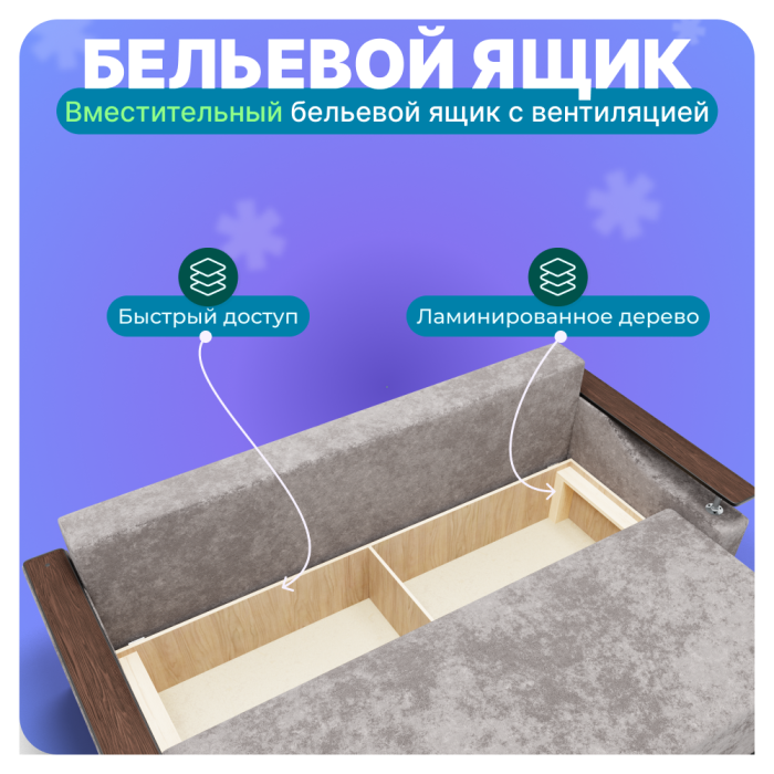 Диваны прямые, Прямой диван Квадро-1, ПБ, Симпл