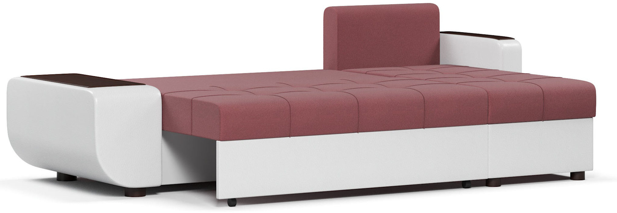 Диваны угловые в гостиную, Диван-кровать угловой Атланта со столиком еврокнижка,велюр+экокожа