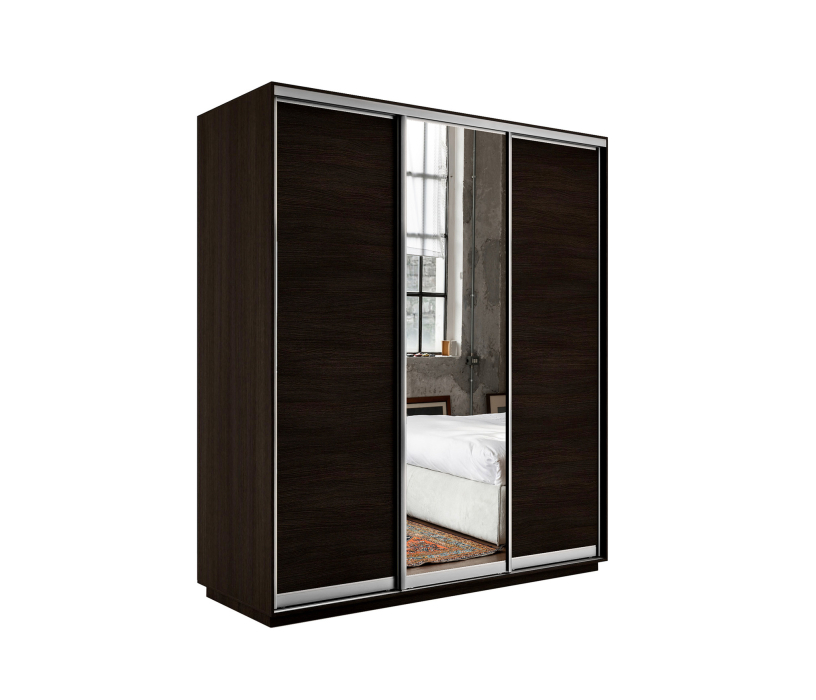 Шкафы-купе, Шкаф-купе Экспресс Медиум (1 зеркало) трио 2200 x 2100 x 600