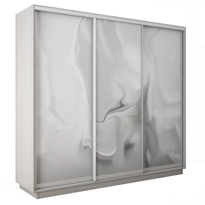 Шкафы-купе 3-х дверные, Шкаф-купе Экспресс 3-х дверный Фотопечать Шелк Стекла 240х60х220
