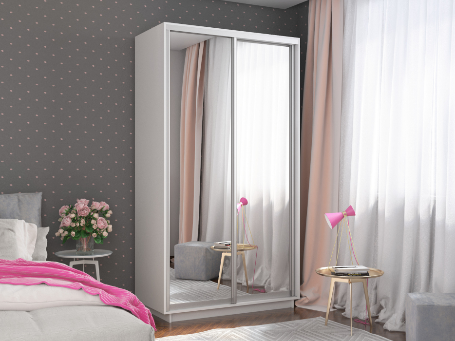 Шкафы-купе 2-х дверные, Шкаф-купе Экспресс Хит 2х дверный Зеркала 120х60х220