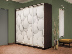 Шкафы-купе 3-х дверные, Шкаф-купе Экспресс 3-х дверный Фотопечать Шары Стекла 240х45х240