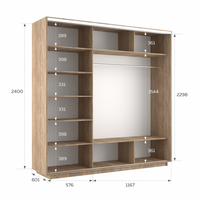Шкафы-купе 3-х дверные, Шкаф-купе Экспресс 3-х дверный Фотопечать Квадрат Стекла 180х60х240