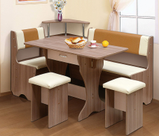 Кухонные уголки, Кухонный уголок Уют-6, ЛДСП, кожзам