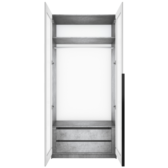 Шкафы распашные, Шкаф распашной Е1 Локер 101x52.5x220 см, с белым стеклом и модулем